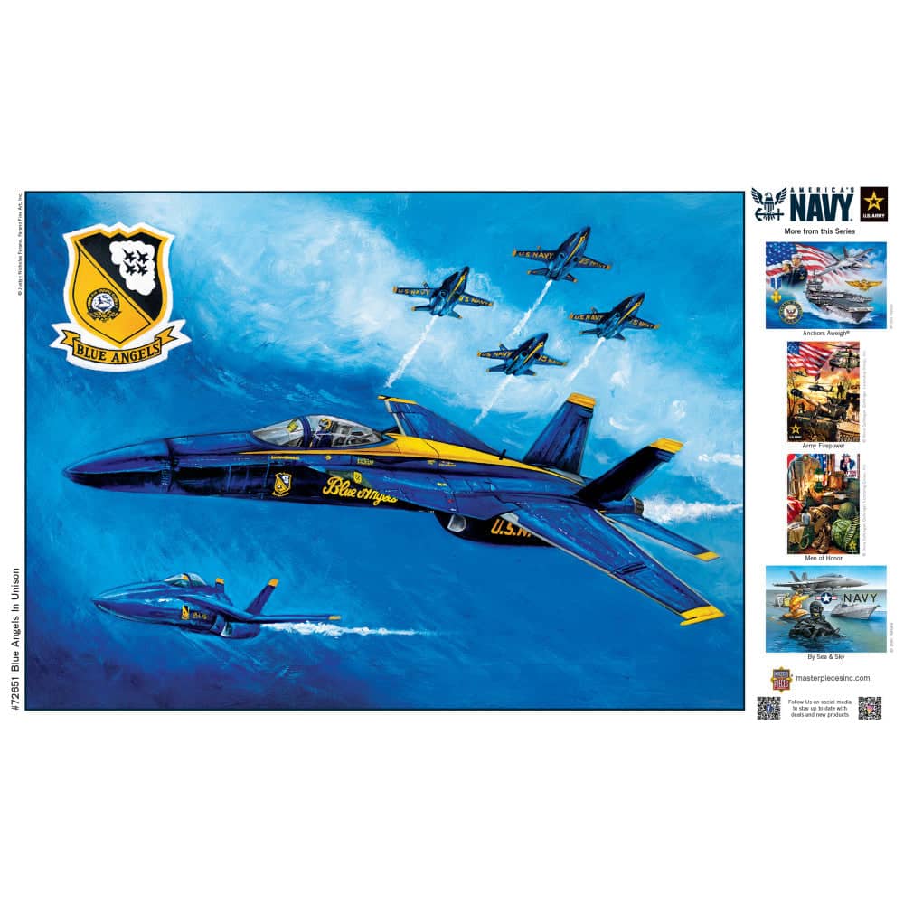 America's Navy - Blue Angels in Unison 1000 Piece Jigsaw Puzzle (ONLINE ORDER ONLY)
