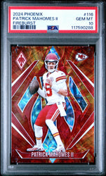 Graded 2024 Panini Phoenix Patrick Mahomes II #116 Fireburst /350 Football Card PSA 10 Gem Mint (ONLINE ORDER ONLY)