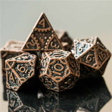 Copper Barrel Plating Vintage Color Punk Steam Metal Dice 7-Dice Udixi RPG (Online Only)