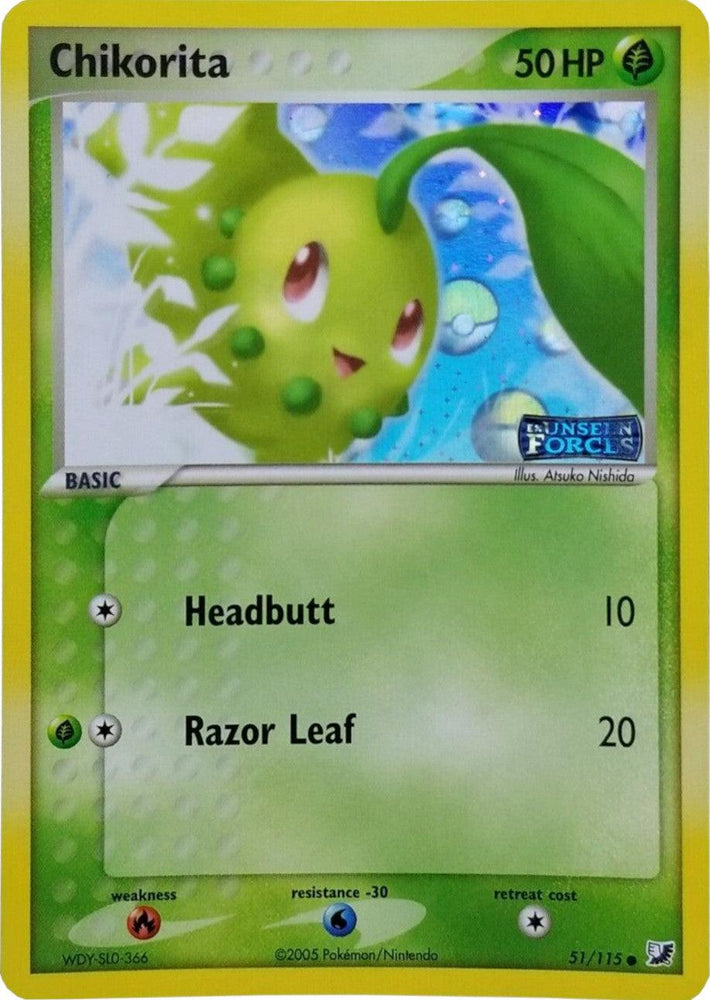 Chikorita (51/115) (Stamped) [EX: Unseen Forces] (Online Only)