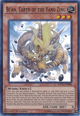 Bi'an, Earth of the Yang Zing [MP15-EN084] Super Rare (ONLINE ORDER ONLY)