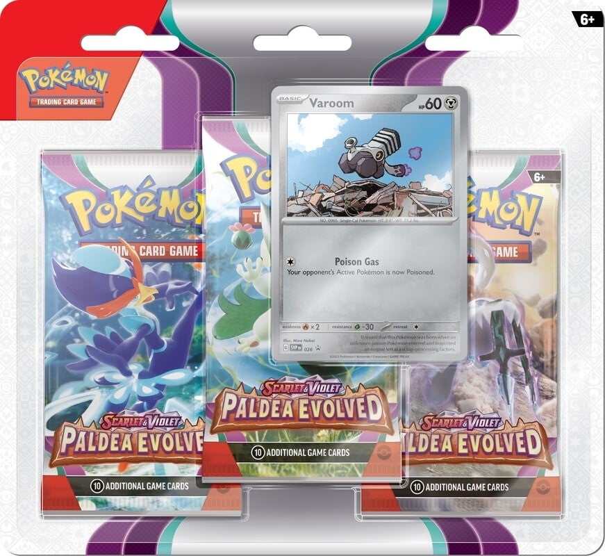 Scarlet & Violet: Paldea Evolved - 3-Pack Blisters (Varoom)