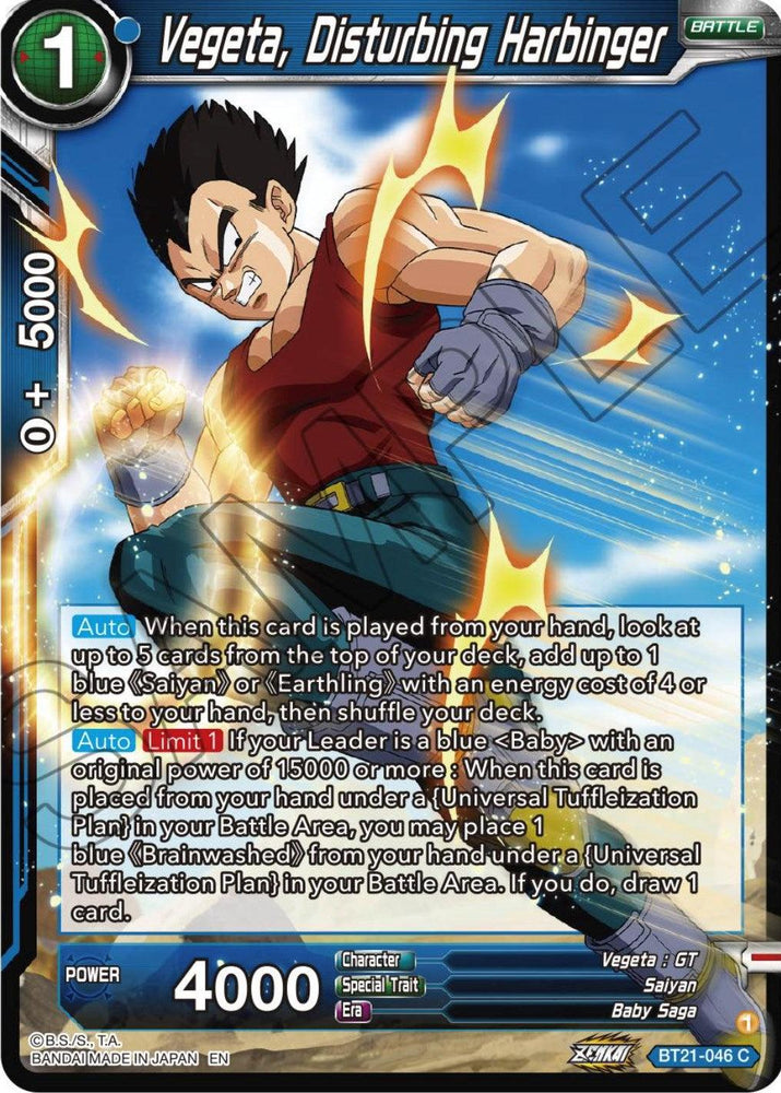 Vegeta, Disturbing Harbinger (BT21-046) [Wild Resurgence] (ONLINE ORDER ONLY)