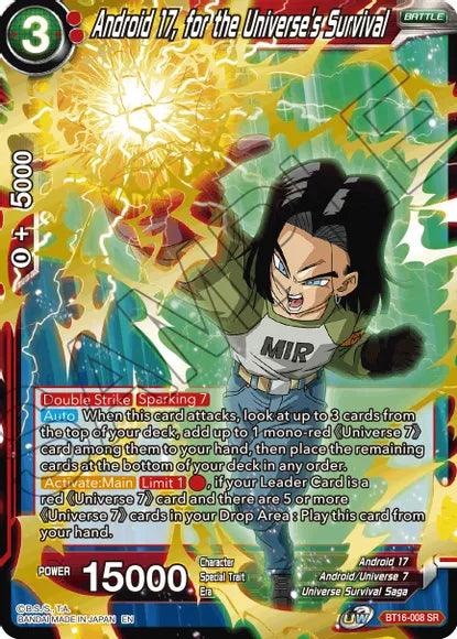Android 17, for the Universe's Survival (BT16-008) [Realm of the Gods] (ONLINE ORDER ONLY)