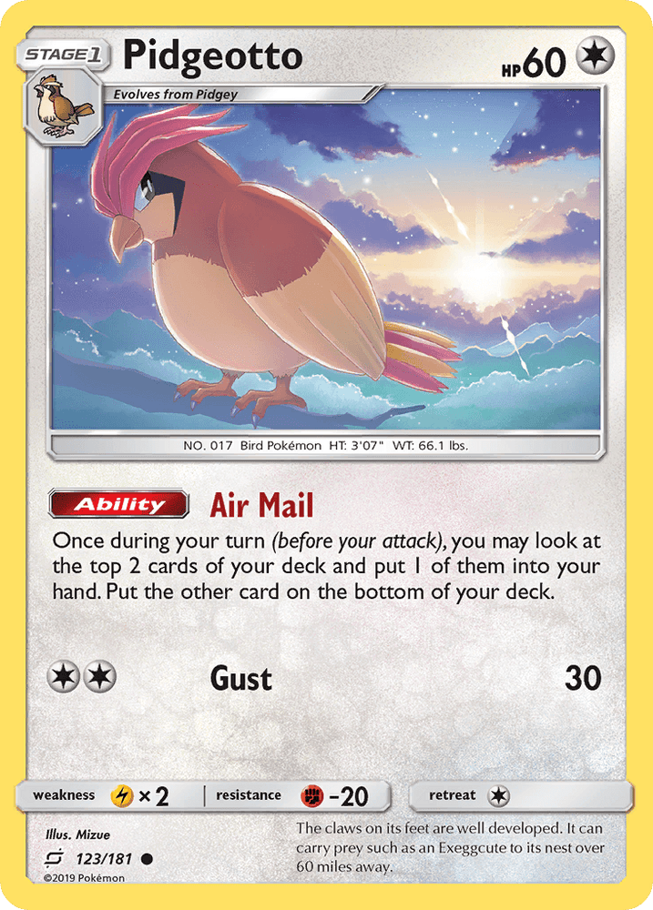 Pidgeotto (123/181) [Sun & Moon: Team Up] (Online Only)