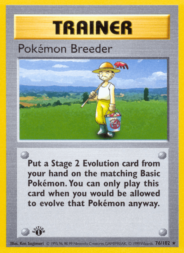 Pokemon Breeder (76/102) (Shadowless) [Base Set 1st Edition] (Online Only)