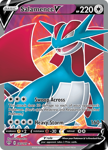Salamence V (185/189) [Sword & Shield: Darkness Ablaze] (Online Only)