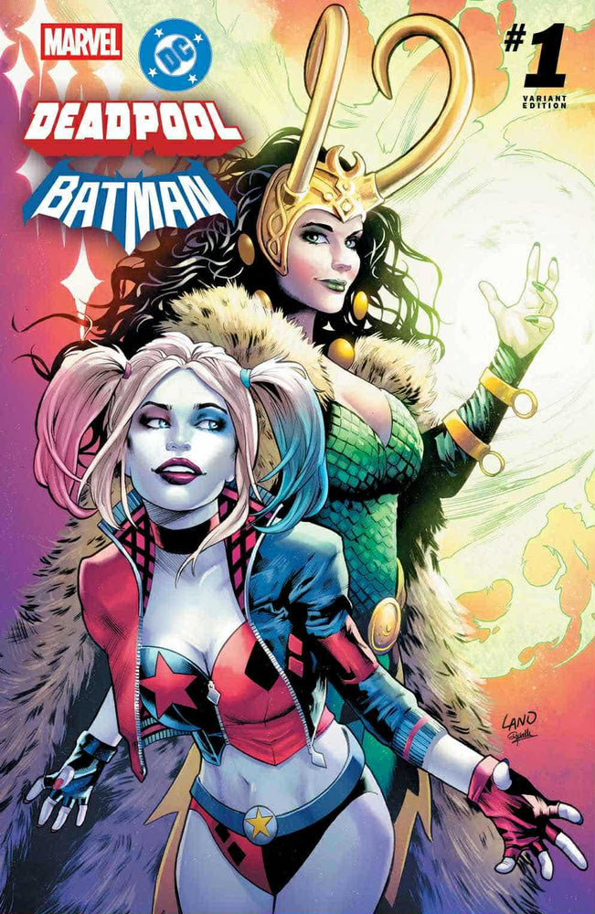 MARVEL DC: DEADPOOL BATMAN #1 GREG LAND EXCLUSIVE VAR  HARLEY QUINN LADY LOKI [09/24/2025] (ONLINE ORDER ONLY)