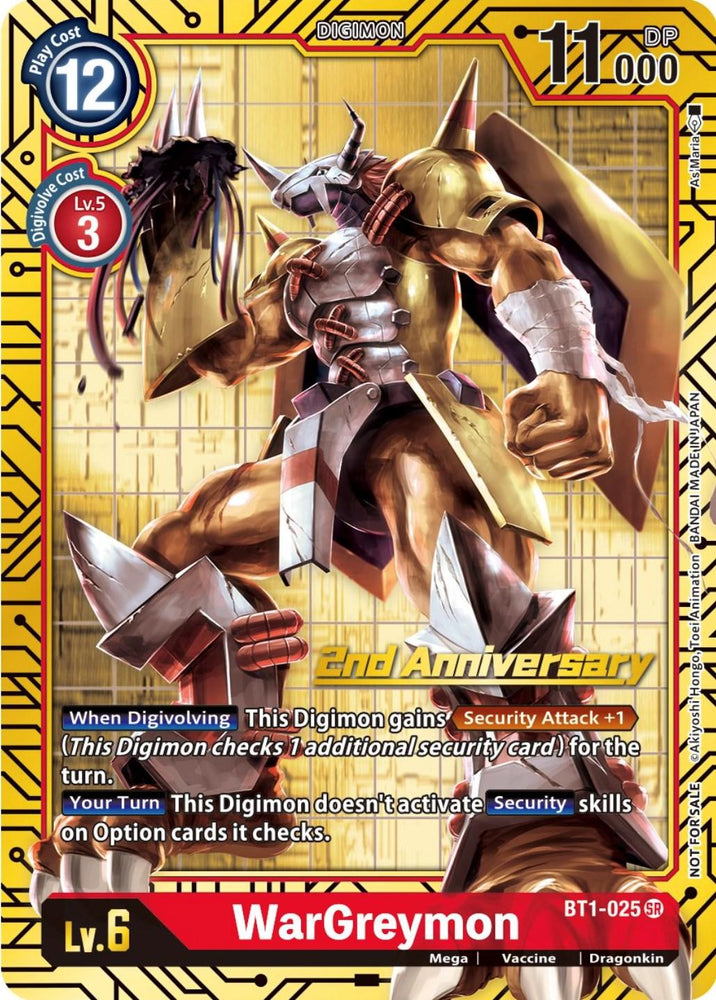 WarGreymon [BT1-025] (2nd Anniversary Card Set) [Release Special Booster Promos] (ONLINE ORDER ONLY)