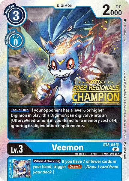 Veemon [ST8-04] (2022 Championship Online Regional) (Online Champion) [Starter Deck: Ulforce Veedramon Promos] (ONLINE ORDER ONLY)