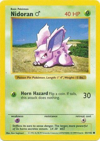 Nidoran (55/102) (Male) [Base Set Shadowless Unlimited] (Online Only)