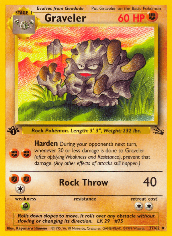 Graveler (37/62) [Fossil 1st Edition] (Online Only)