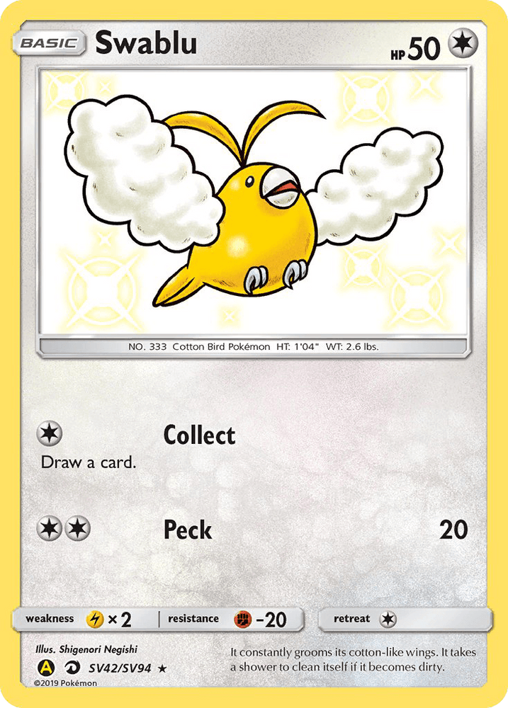 Swablu (SV42/SV94) [Sun & Moon: Hidden Fates - Shiny Vault] (Online Only)