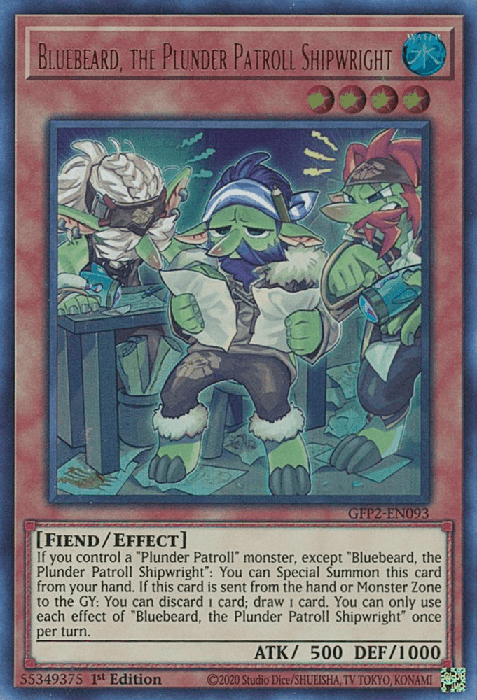 Bluebeard, the Plunder Patroll Shipwright [GFP2-EN093] Ultra Rare (ONLINE ORDER ONLY)