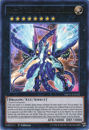 Number 62: Galaxy-Eyes Prime Photon Dragon [MP15-EN022] Ultra Rare (ONLINE ORDER ONLY)