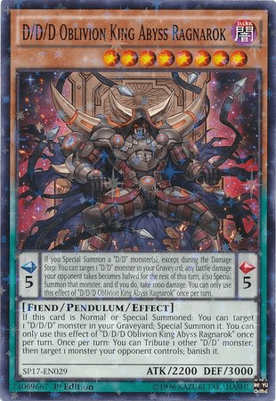 D/D/D Oblivion King Abyss Ragnarok [SP17-EN029] Starfoil Rare (ONLINE ORDER ONLY)