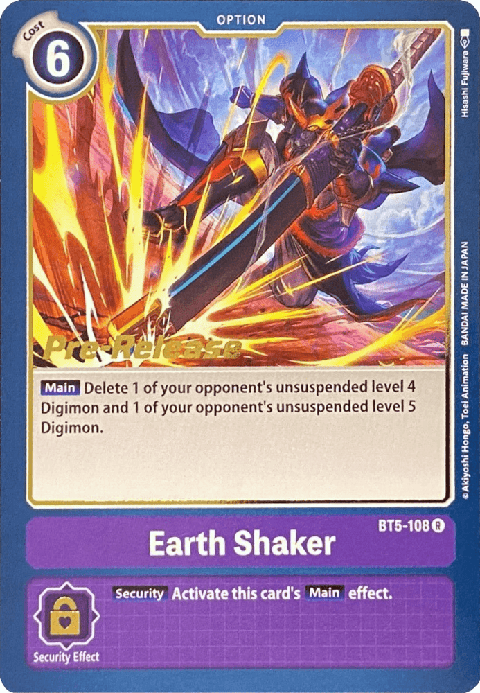 Earth Shaker [BT5-108] [Battle of Omni Pre-Release Promos] (ONLINE ORDER ONLY)