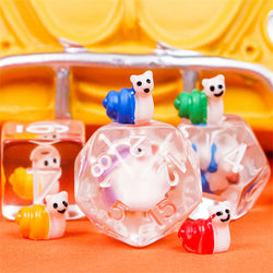 7-Color Snail Dice | Clear RPG 7-Dice Set w/ Colorful Snails Inside (Online Only)