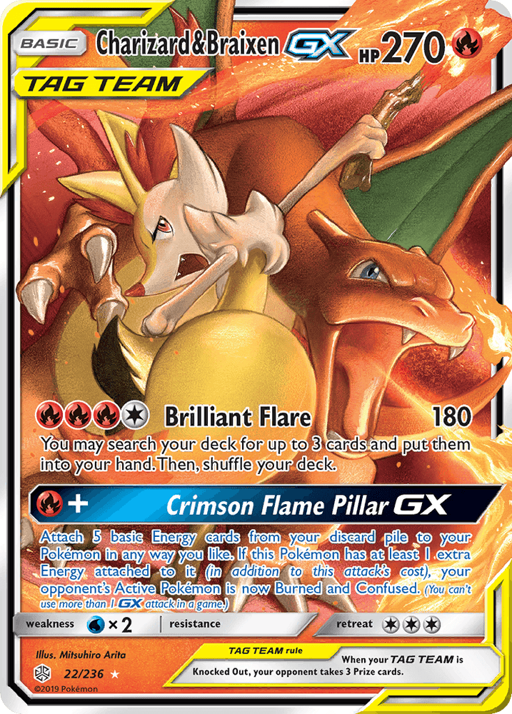 Charizard & Braixen GX (22/236) [Sun & Moon: Cosmic Eclipse] (Online Only)