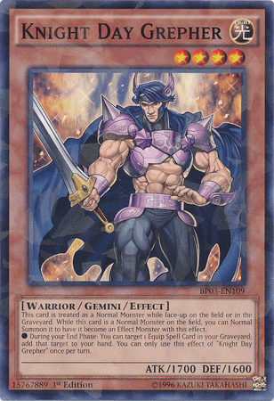 Knight Day Grepher [BP03-EN109] Shatterfoil Rare (ONLINE ORDER ONLY)