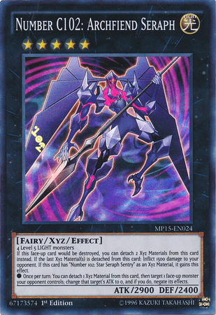 Number C102: Archfiend Seraph [MP15-EN024] Super Rare (ONLINE ORDER ONLY)