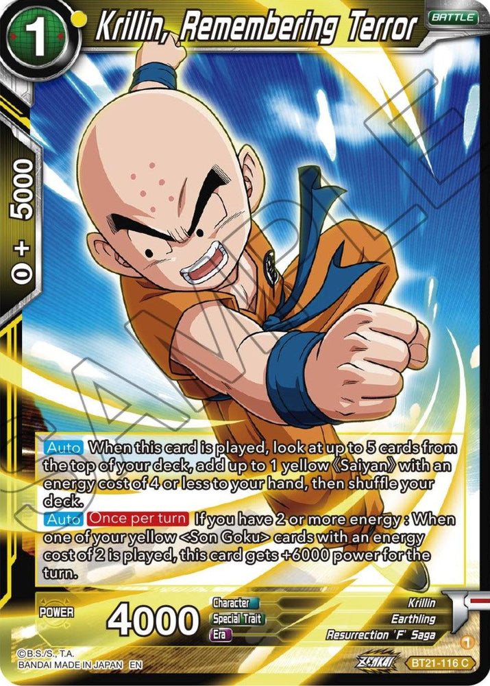 Krillin, Remembering Terror (BT21-116) [Wild Resurgence] (ONLINE ORDER ONLY)