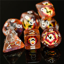 Brown Demon Eye Dragon Eye Dice 7-Dice Set Resin Dungeons and Dragons Dice (Online Only)