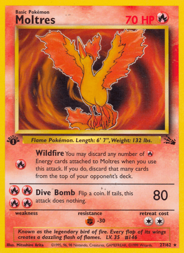 Moltres (27/62) [Fossil 1st Edition] (Online Only)