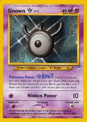 Unown [W] (29/105) [Neo Destiny Unlimited] (Online Only)