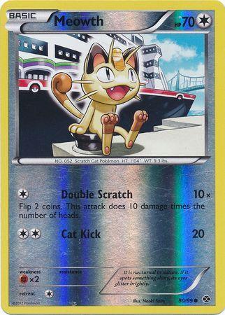 Meowth (80/99) (Mirror Reverse Holo) [Black & White: Next Destinies] (Online Only)