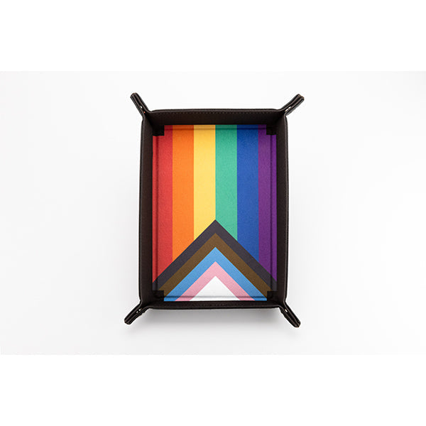 Dice Tray: Pride Velvet Folding Tray - Rainbow Flag (Online Order Only)
