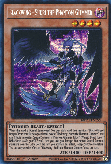 Blackwing - Sudri the Phantom Glimmer [MP23-EN155] Prismatic Secret Rare (ONLINE ORDER ONLY)