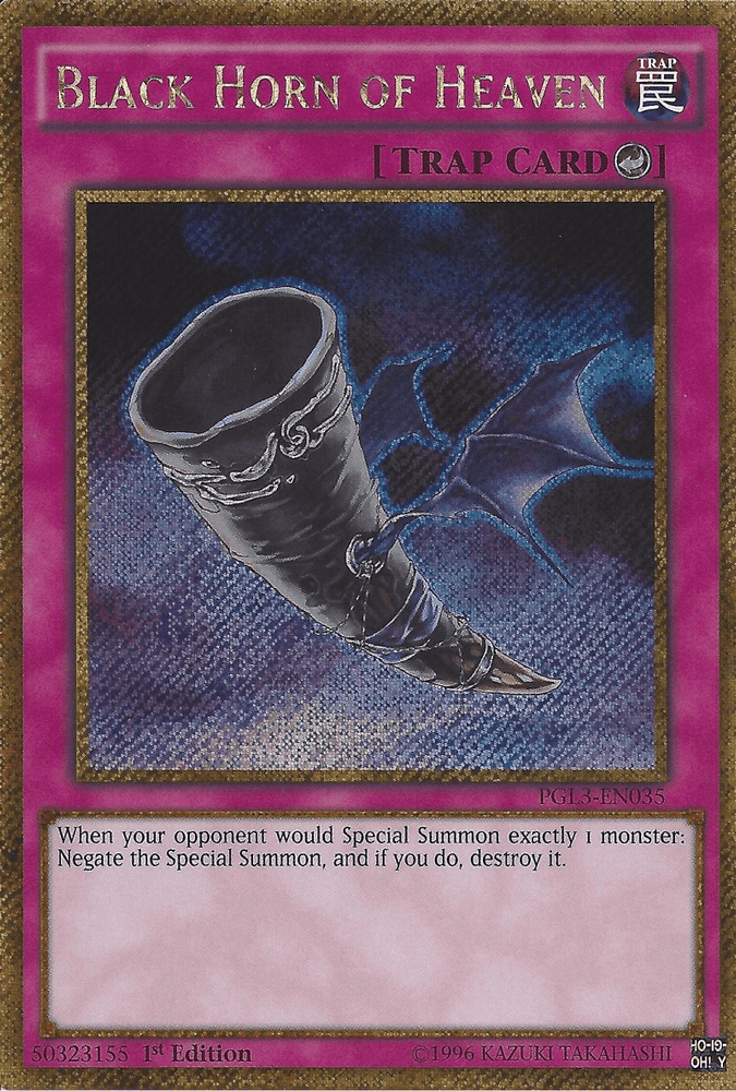 Black Horn of Heaven [PGL3-EN035] Gold Secret Rare (ONLINE ORDER ONLY)