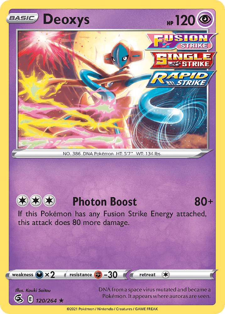 Deoxys (120/264) (Theme Deck Exclusive) [Sword & Shield: Fusion Strike] (Online Only)