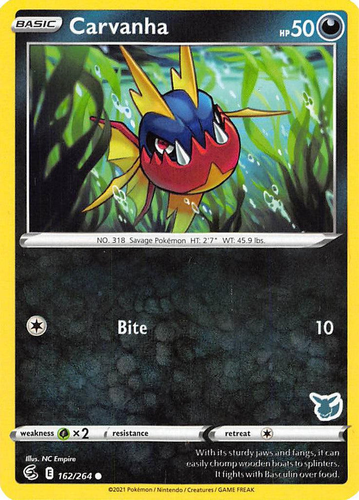 Carvanha (162/264) (Eevee Deck) [Battle Academy 2022] (Online Only)