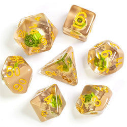 Potted Succulent 7-Dice Set w/Yellow Numbers Dnd Dice Set (Online Only)