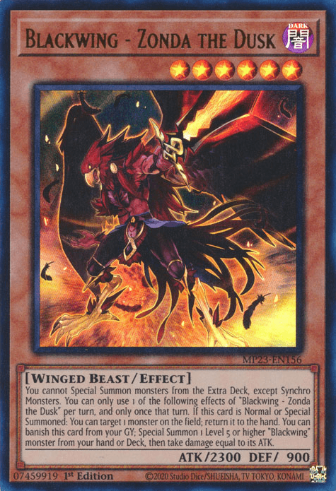 Blackwing - Zonda the Dusk [MP23-EN156] Ultra Rare (ONLINE ORDER ONLY)