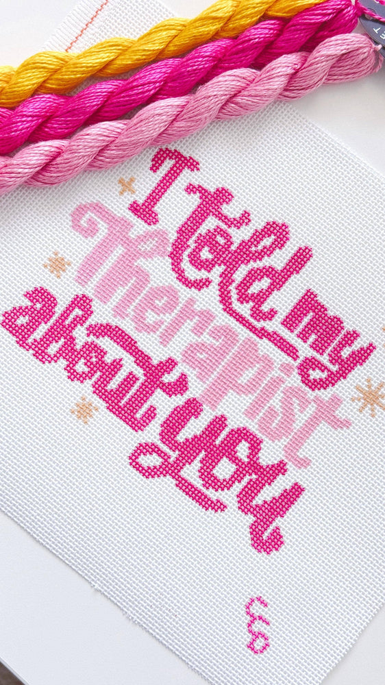 Cotswold Co Designs - Mental Health Needlepoint Canvas, Modern Cheeky Needlepoint Pillow Canvas, 13 Mesh, 9”x6” design, Snarky Needlepoint Canvas (ONLINE ORDER ONLY)