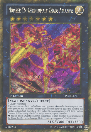 Number C6: Chronomaly Chaos Atlandis [PGLD-EN018] Gold Secret Rare (ONLINE ORDER ONLY)
