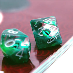 Green Demon Eye Dragon Eye Dice 7-Dice Set Resin Dungeons and Dragons Dice (Online Only)