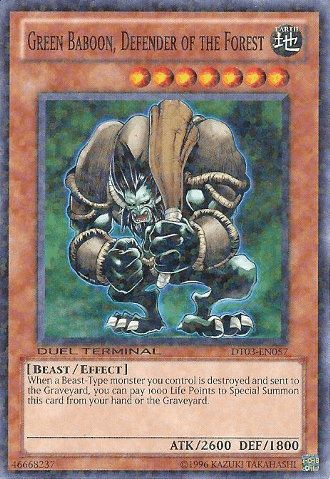 Green Baboon, Defender of the Forest [DT03-EN057] Common (ONLINE ORDER ONLY)