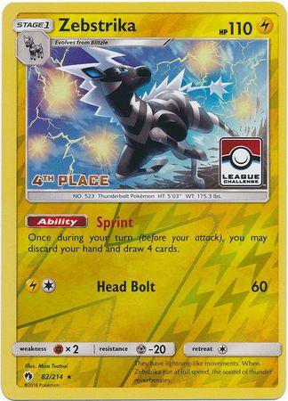 Zebstrika (82/214) (League Promo 4th Place) [Sun & Moon: Lost Thunder] (Online Only)