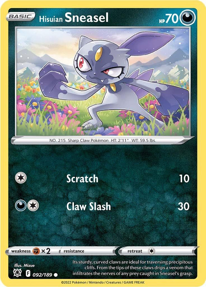Hisuian Sneasel (092/189) [Sword & Shield: Astral Radiance] (Online Only)