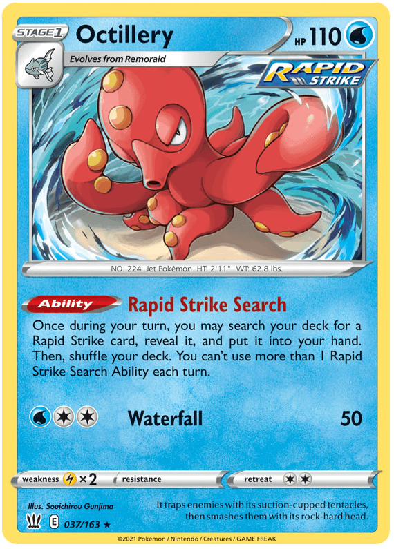 Octillery (037/163) (Theme Deck Exclusive) [Sword & Shield: Battle Styles] (Online Only)