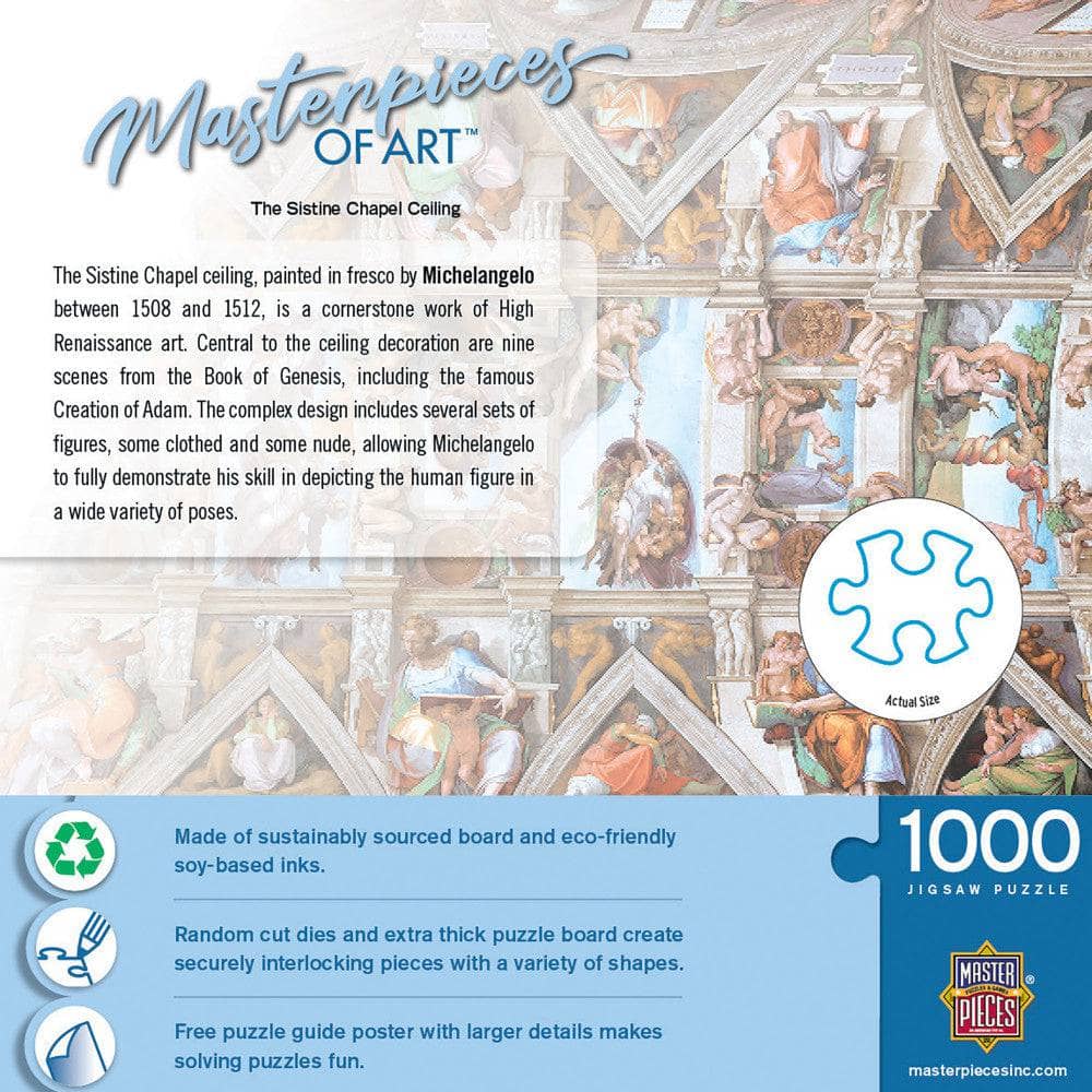 MasterPieces of Art - The Sistine Chapel Ceiling 1000 Piece Jigsaw Puzzle (ONLINE ORDER ONLY)