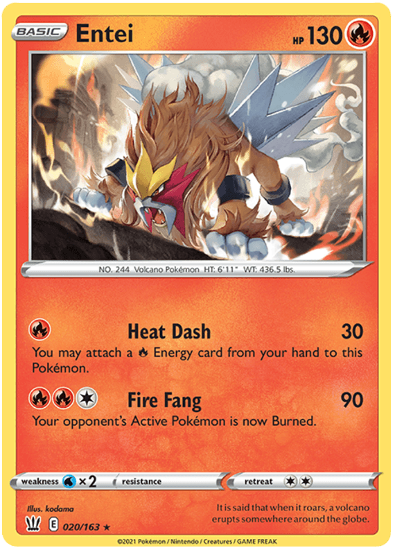 Entei (020/163) [Sword & Shield: Battle Styles] (Online Only)