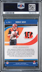 Graded 2020 Panini Playoff Joe Burrow #RW1 Rookie Wave Rookie RC Football Card PSA 10 Gem Mint (ONLINE ORDER ONLY)