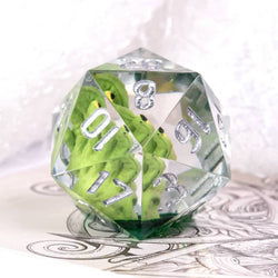 Green Beholder 22mm D20 DND Roll a D20 Dice Handmade Sharp Resin (Online Only)