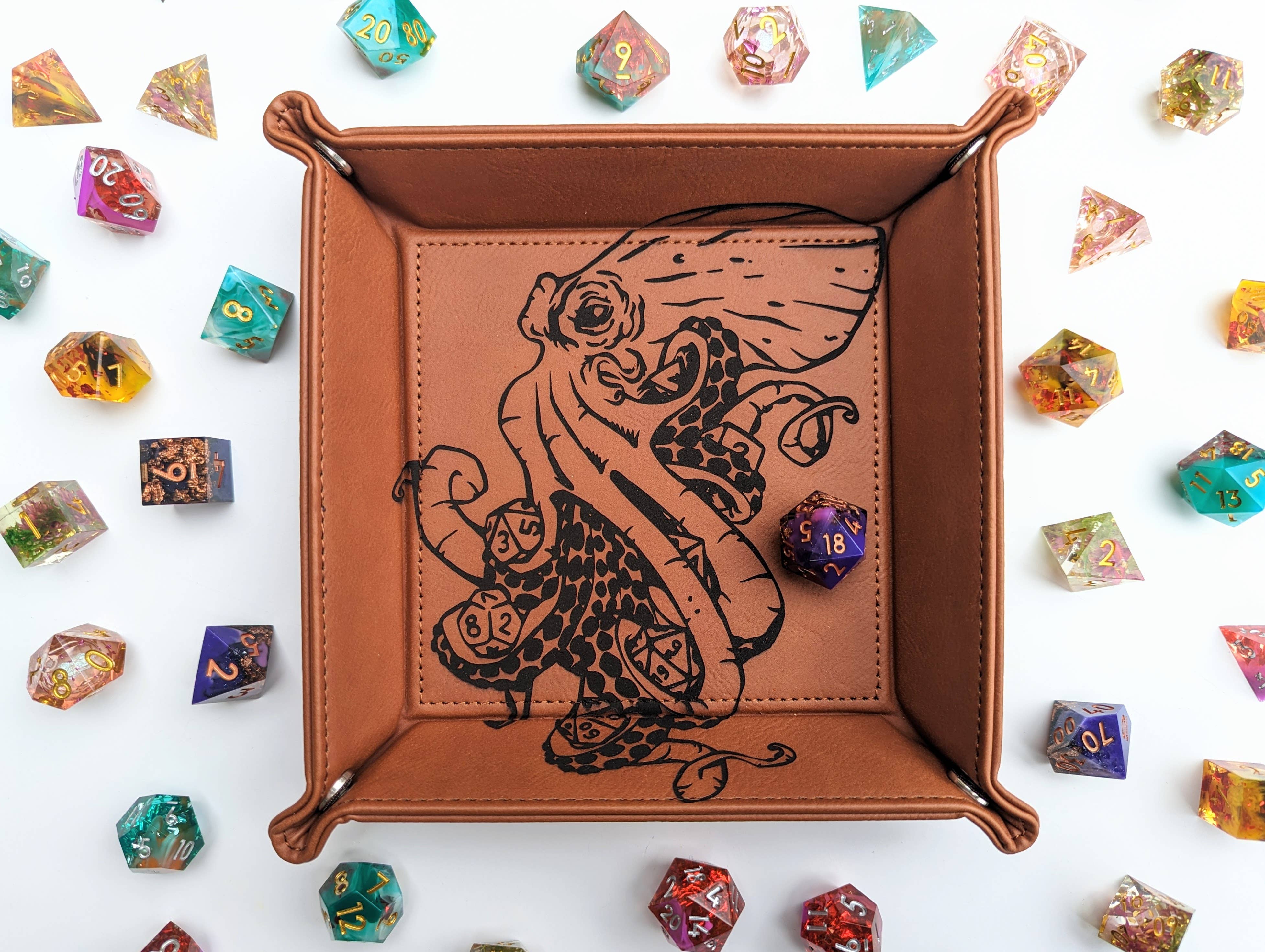 Kraken of Holding - D&D Vegan Leather Dice Rolling Tray (ONLINE ORDER ONLY)
