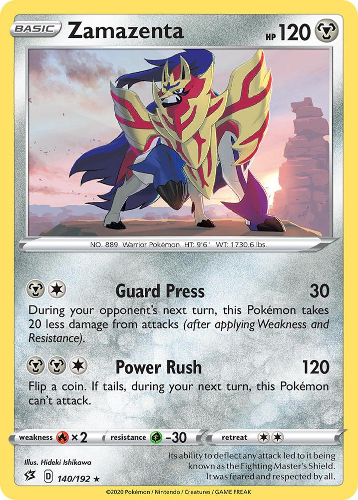 Zamazenta (140/192) (Cracked Ice Holo) (Theme Deck Exclusive) [Sword & Shield: Rebel Clash] (Online Only)